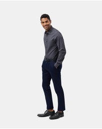 Brooksfield - Dot Print Reg Fit Stretch Business Shirt
