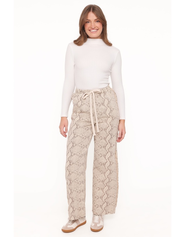 Petal & Pup - Fletcher Denim Racer Pants - Snake Print