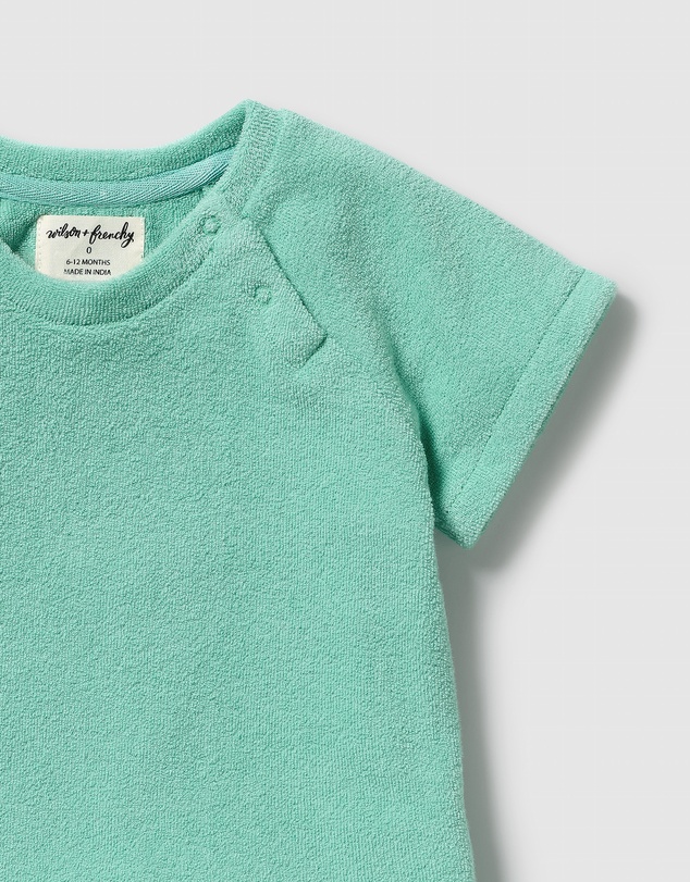 Wilson & Frenchy - Seafoam Organic Terry Tee - Babies-Kids
