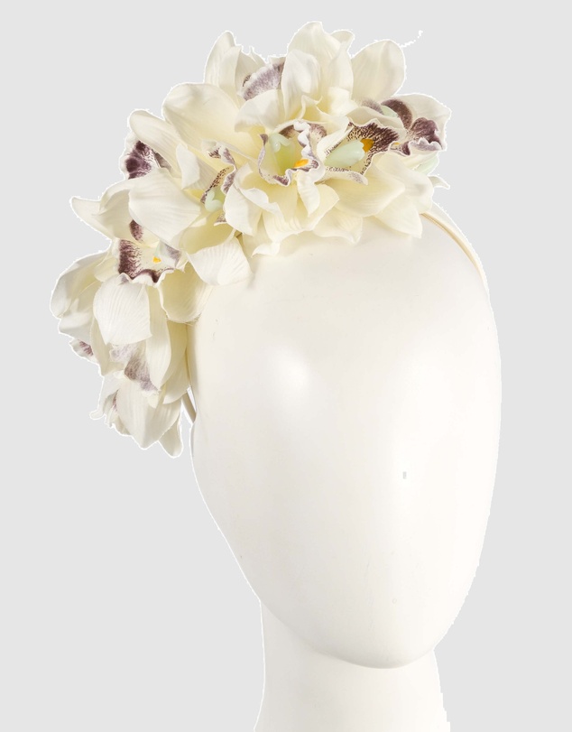 Max Alexander - Large Cream Flower Headband Fascinator