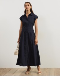 Atmos&Here - Clara Cotton Poplin Midi Shirt Dress