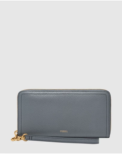 Fossil - Logan Blue Zip Clutch