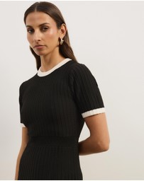 Atmos&Here - Kendra Contrast Knit Midi Dress