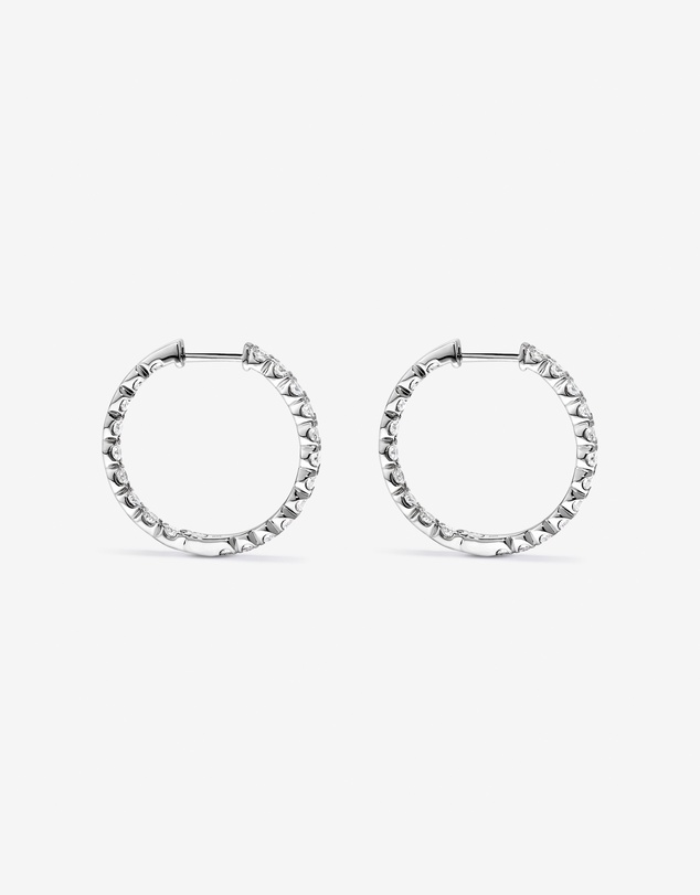Michael Hill - 2.00 Carat TW Laboratory-Grown Diamond Inside Out Hoop Earrings in Silver -Medium