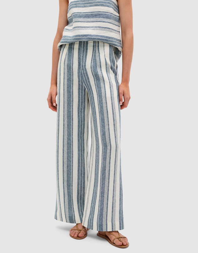 Seed Heritage - Linen Striped Waisted Pant
