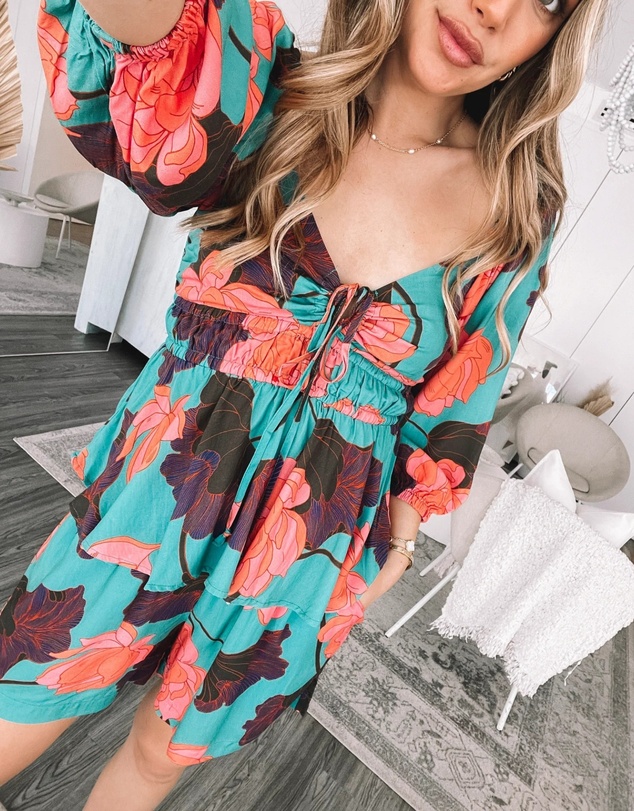 Esther & Co - Conley Top - Botanical Turquoise