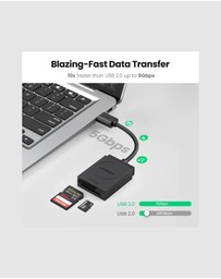 Ugreen - UGreen 2-In-1 USB 3.0 A Card Reader Black