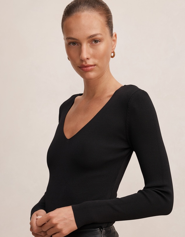 Forever New - Emi Knitted Plunge Neck Bodysuit