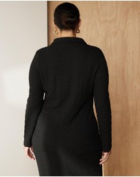 Atmos&Here Curvy - Sumi Textured Long Sleeve Top