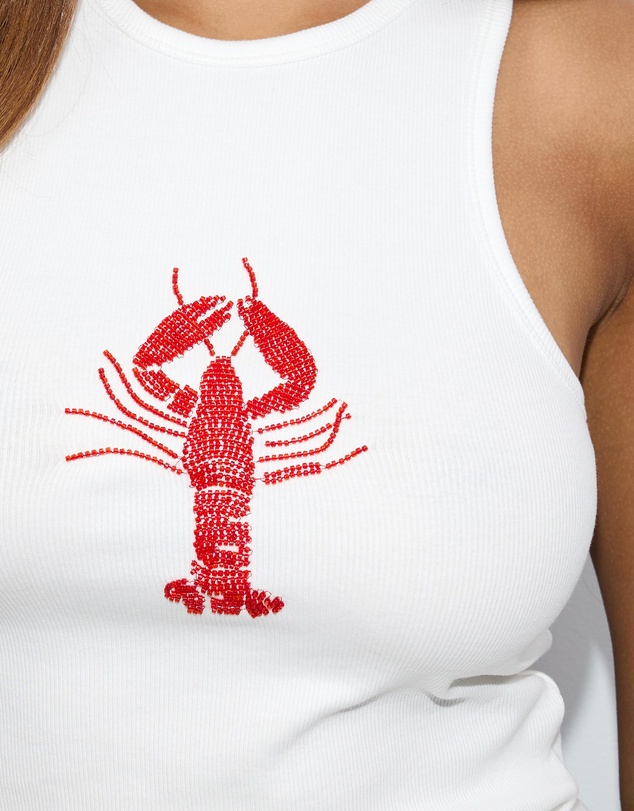 Dazie - Lobster Beaded Racer Tank