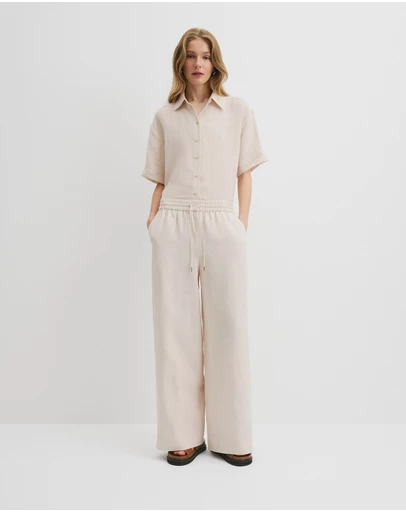 Country Road - Organically Grown Linen Pull-on Pant