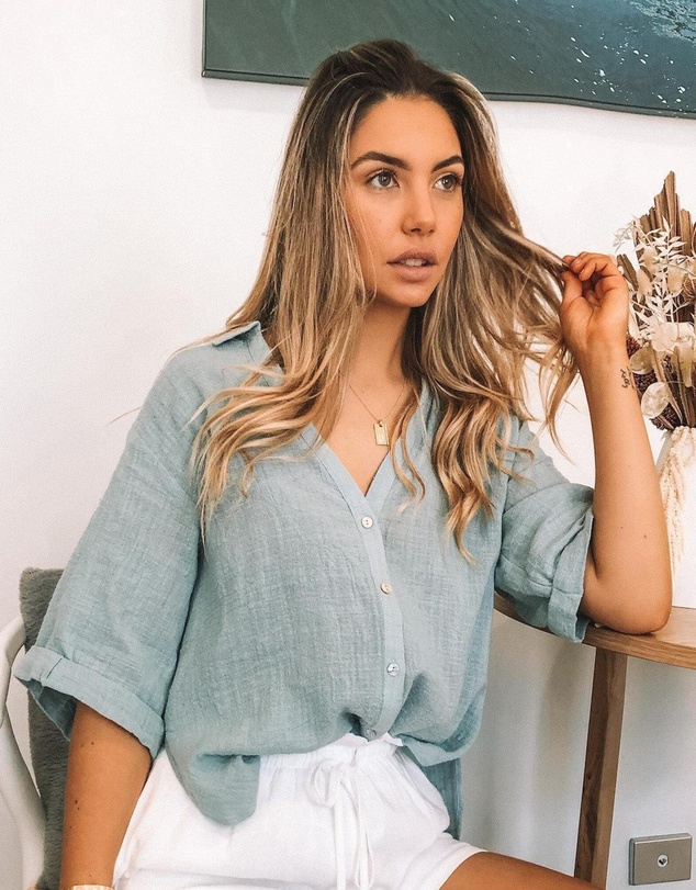 Esther & Co - Fraise Top - Faded Teal
