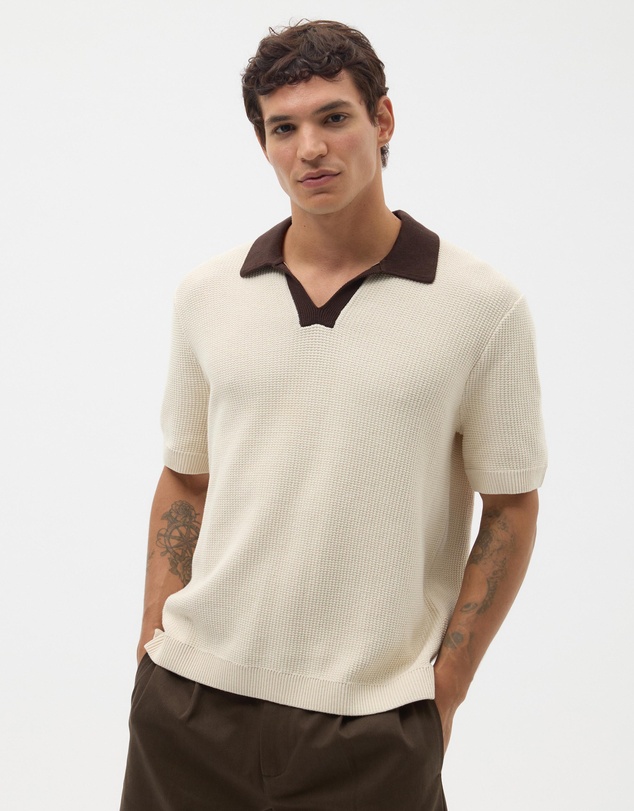 AERE - Contrast Collar Relaxed Cotton Polo