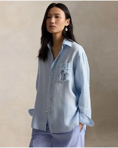 Polo Ralph Lauren - Oversize Fit Big Pony Linen Shirt