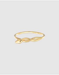 Elli Jewelry - Ring Wrap snake infinity symbol in 375 yellow gold