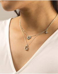Wanderlust + Co - Alphabet Bubble Silver Necklace - Letter G