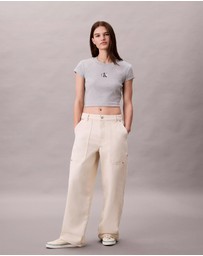 Calvin Klein Jeans - Monogram Logo Ribbed Baby Tee
