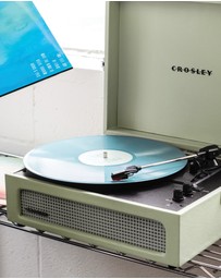 Crosley - Crosley Voyager Bluetooth Portable Turntable - Sage + Gadhouse Vinyl Rack Bundle - Black