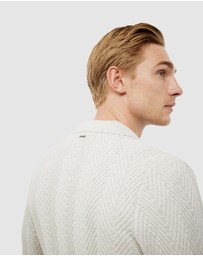 Politix - Herringbone Long Sleeve Trophy Neck Knit