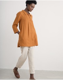 Seasalt - Seasalt Cornwall Yellow Tide Clock 3/4 Sleeve Tunic