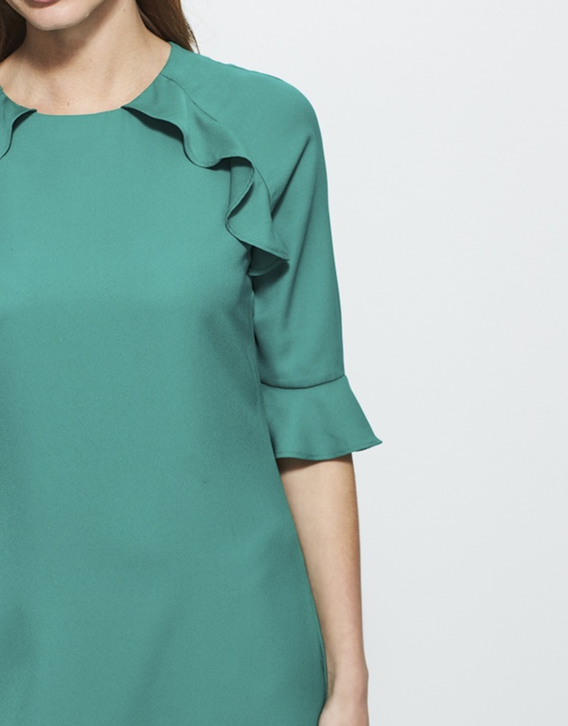 Sosandar - Ruffle Trim Detail Shift Dress