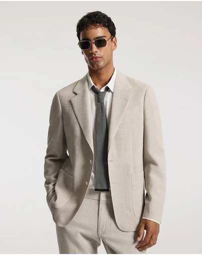 Calibre - Unstructured Textured Blazer Neutral