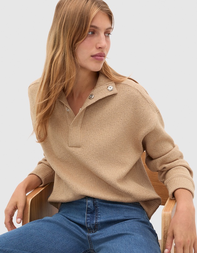 Seed Heritage - Textured Twist Funnel Neck Sweat