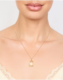 Lovisa - Waterproof Gold Plated Stainless Steel Freshwater Pearl Molten Hoop Pendant Necklace