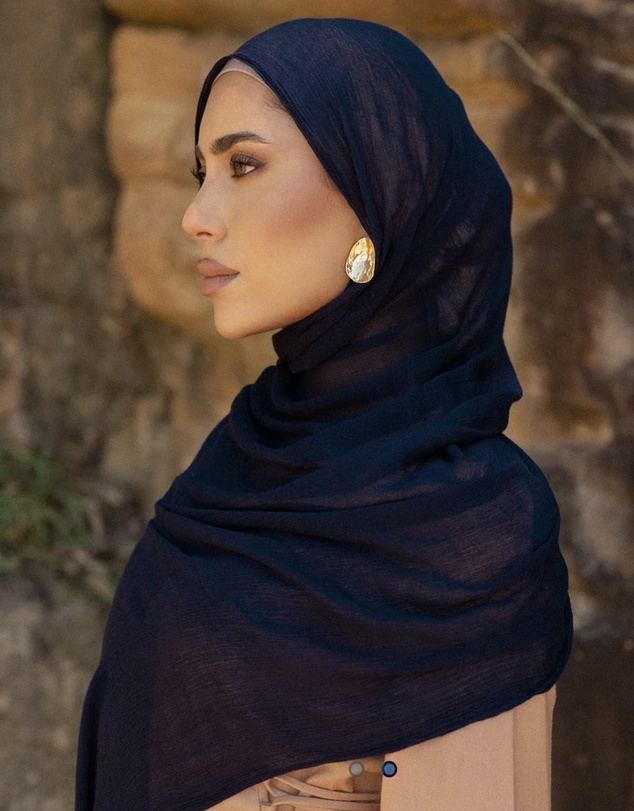 Mod Squad - Luxe Rayon Hijab Frayed Edge - INK 3