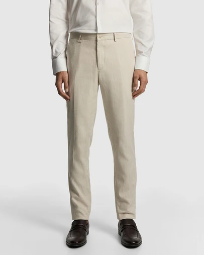 yd. - Carter Stretch Linen Blend Slim Tapered Dress Pant