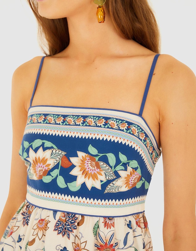 Farm Rio - Floral Delhi Tapestry Light Pink Midi Dress
