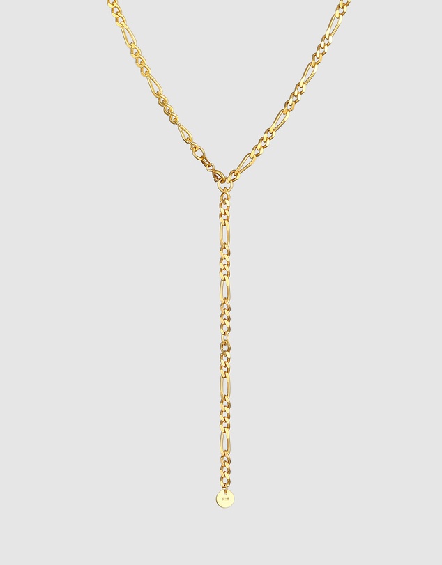 Elli Jewelry - Necklace Y-Chain Basic Minimalist Elegant in 925 Sterling Silver Gold Plated