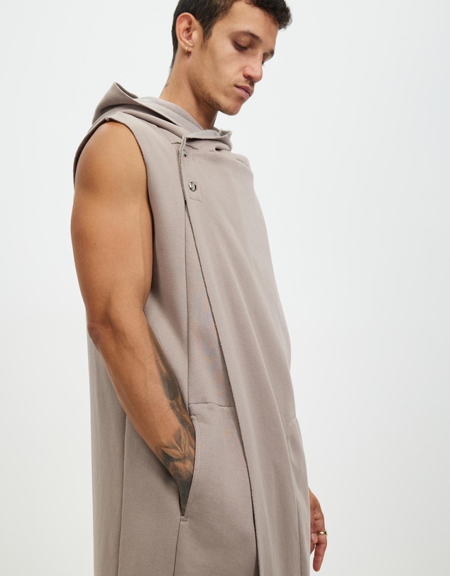 Surrounded By Ghosts - The Purpurite Long Hooded Fleece Sleeveless Cardigan