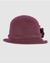Max Alexander - Winter Felt Plum Cloche Hat
