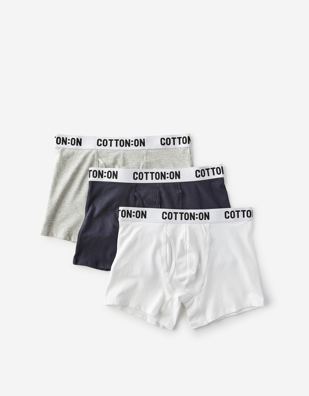 Cotton On - 3 Pack Mens Organic Cotton Trunks