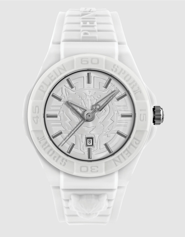 Plein Sport - Plein Fearless 46mm White Dial and White Silicone strap
