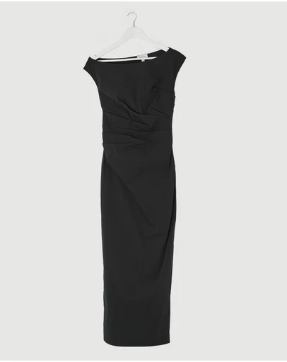 Revibe - Repaired Shona Joy Campbell Off Shoulder Maxi Dress - AU 8