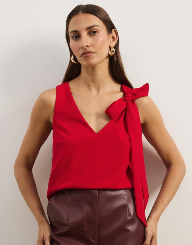 Atmos&Here - Lunet Statement Bow V-Neck Top