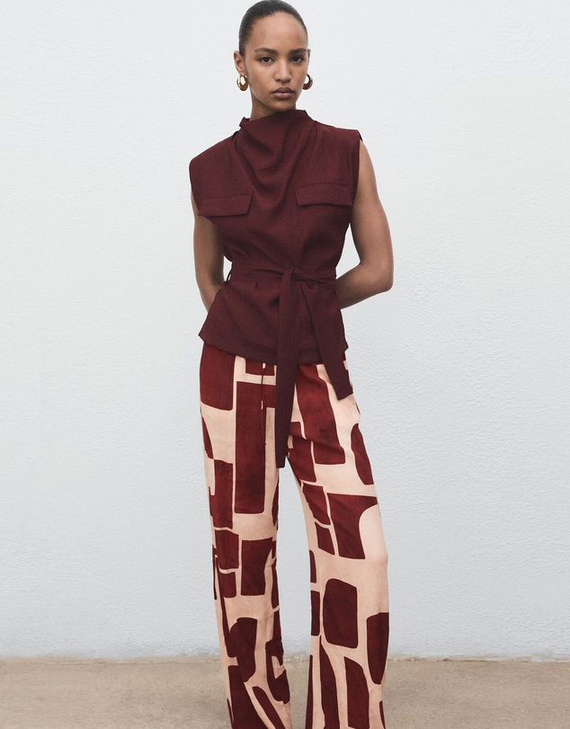 M.N.G - Fluid Trousers With Geometric Pattern