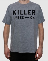 Killer Speed Co. - Killer Speed Co. Men Logo Tshirt Relaxed Fit Crew Neck Heather/Grey