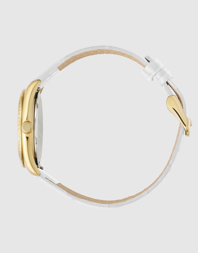 Maxum - Sydney - White Dial, Gold Tone Case & White Leather Band