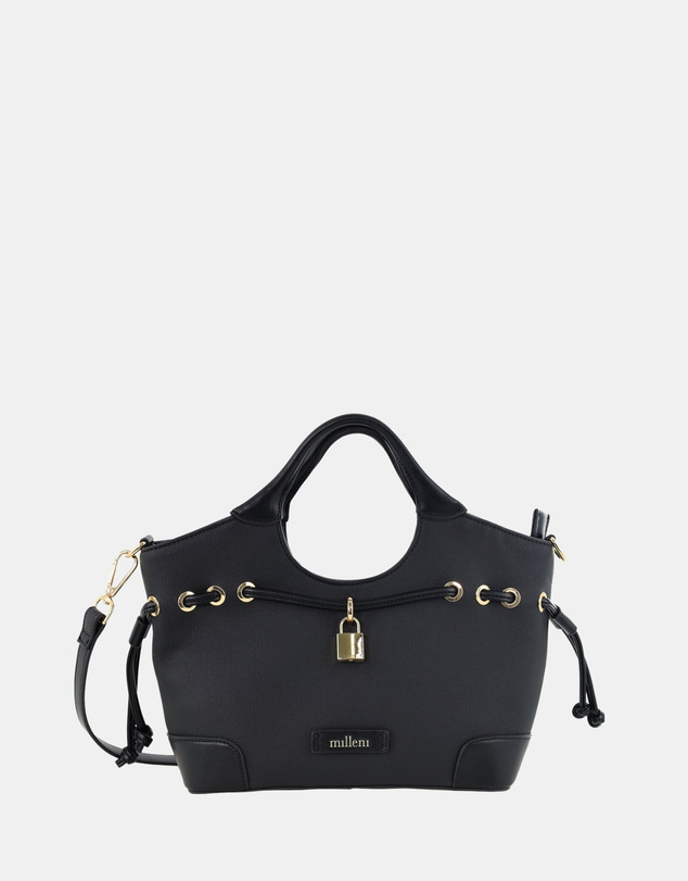 Milleni - Milleni Vegan Leather Trim Tote Bag