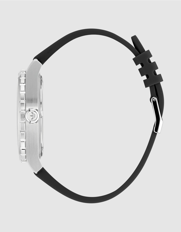 adidas Originals - Discoverer One Steel 44mm Black Silicone Watch