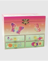 Pink Poppy - Rainbow Butterfly Medium Musical Jewellery Box