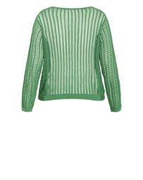 City Chic - Plus size Crochet Slouch Top - moss