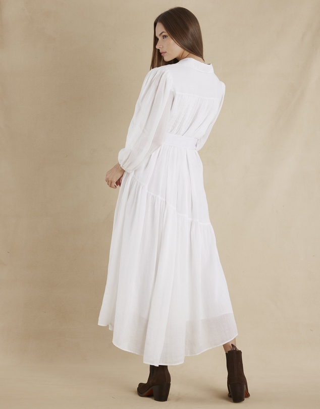 Amelius - Poeta Ramie Pintuck Belted Dress