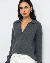 AERE - Asha Merino Wool Blend Polo Knit