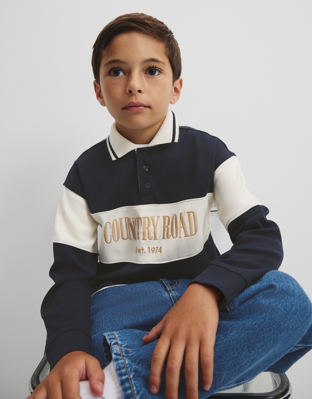 Country Road - Organically Grown Cotton Logo Rugby Top