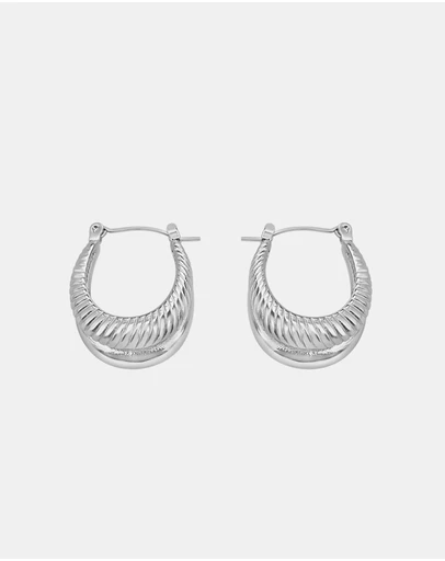 Zoe Olivia - Waterproof Ribbed Double Hoops