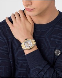 Philipp Plein - The $Keleton 2.0 - 44mm Silver Dial with Two Tone Strap